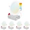Luxrite 6 Inch Ultra Thin LED Recessed Downlights 5 CCT Selectable 2700K-5000K 14W 1150LM Dimmable 4-Pack LR23732-4PK - alternate 1